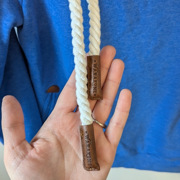 Wanakome Women's Blue Hooded Sweatshirt Cotton Size Large - Picture 3 of 9